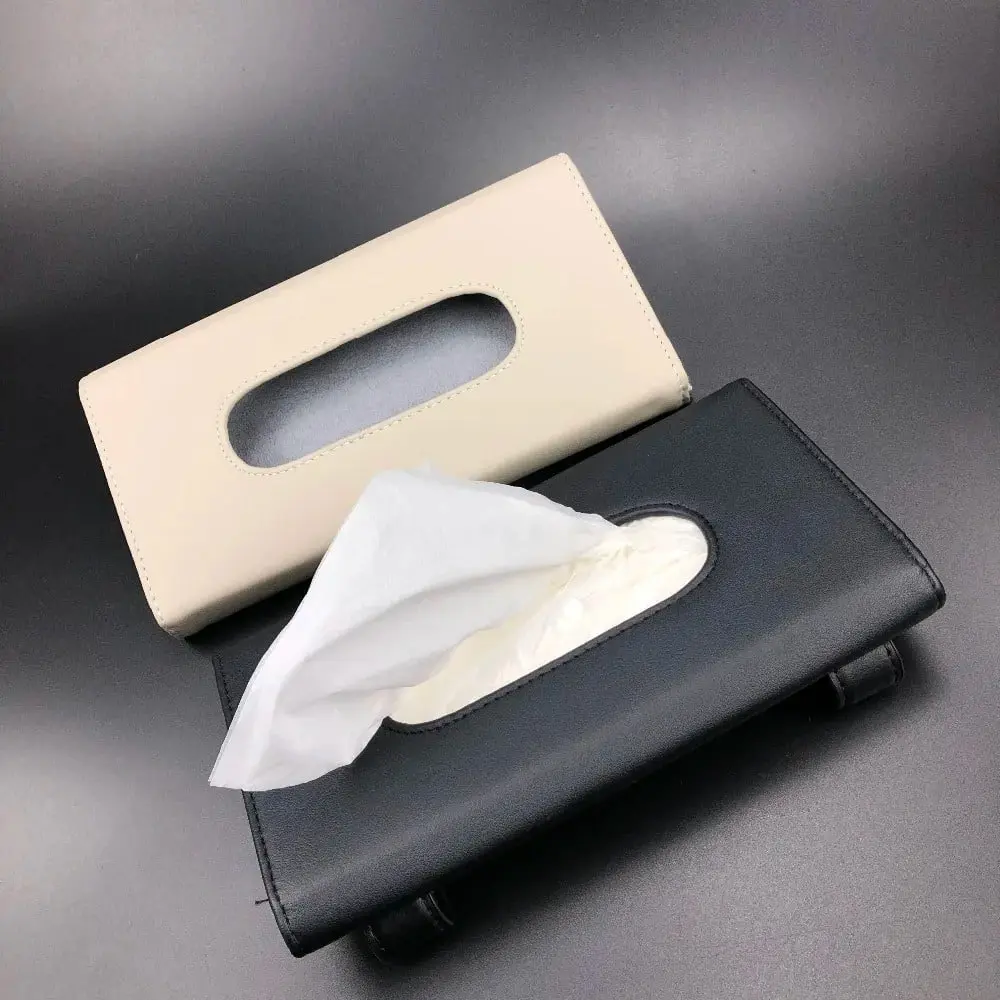 Car Sun Visor Tissue Box Holder Imported Pure Leather for Car