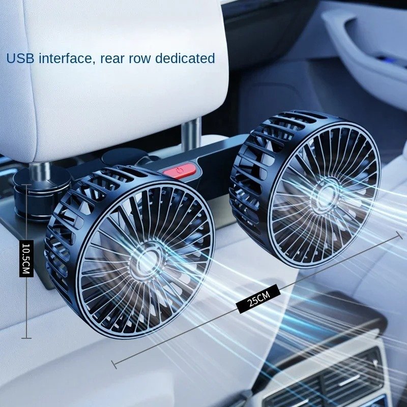 Car Neck Auto Headrest Ventilation Fan USB Charging v12
